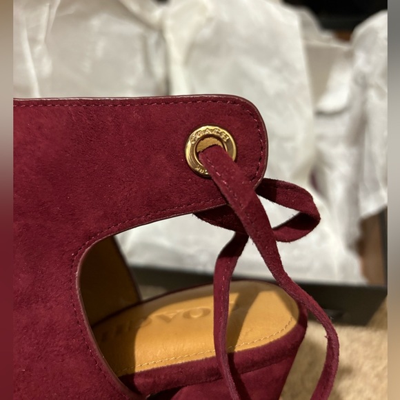 Coach - Minetta Color Block Suede Heel Pink and Burgundy - Picture 11 of 12